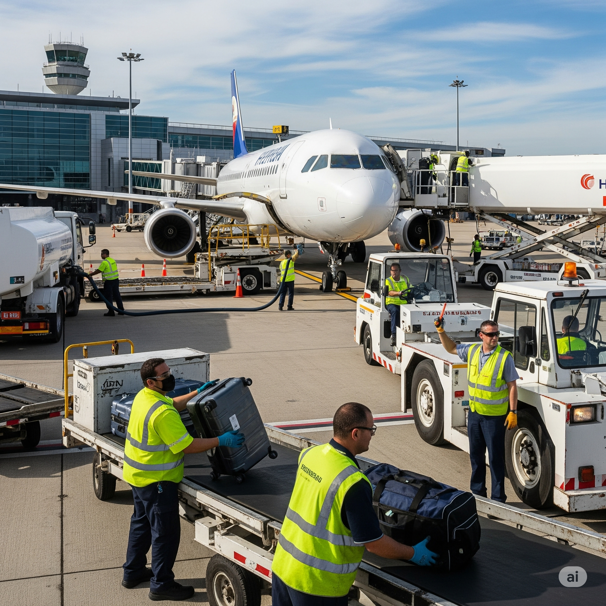 Airplane wing in sky