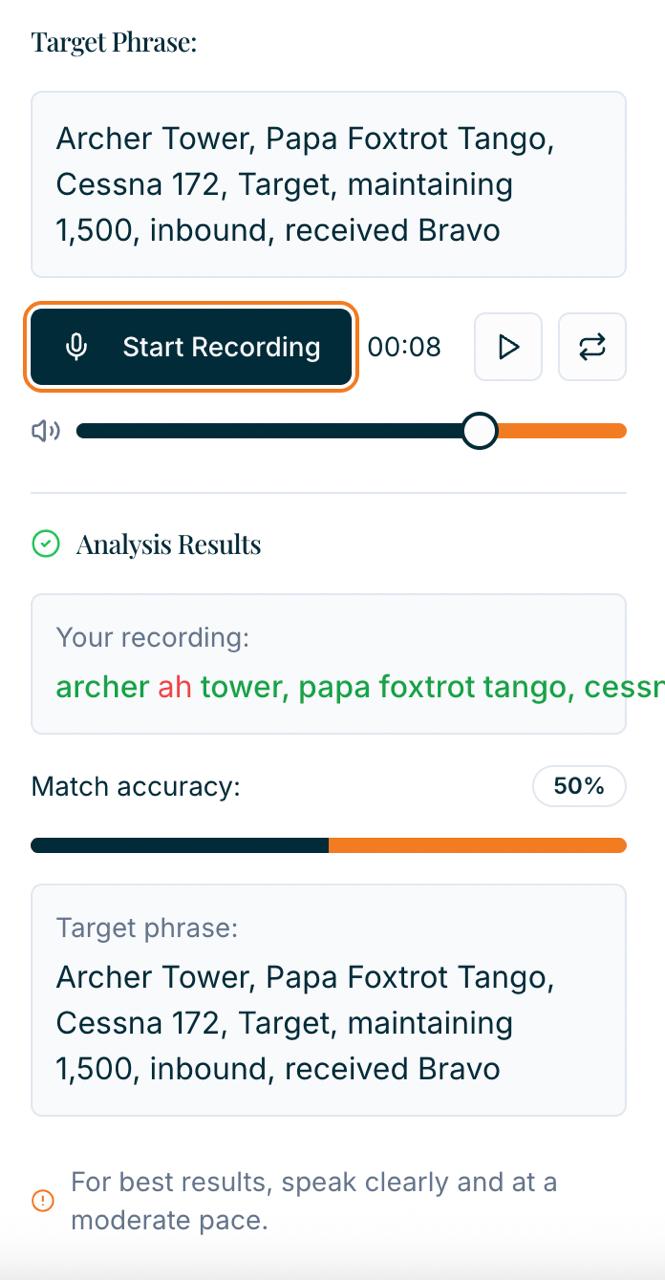 Practice Simulator Interface